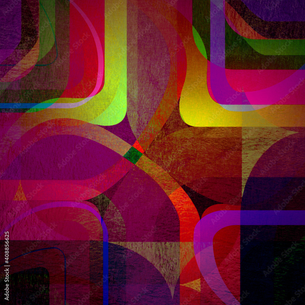abstract curved bands - obrazy, fototapety, plakaty 