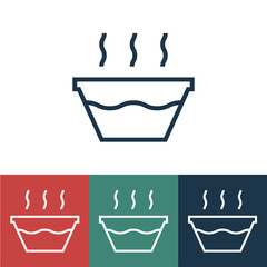 Sticker - Linear vector icon with warm water in basin