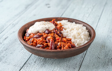 Wall Mural - Bowl of chili con carne