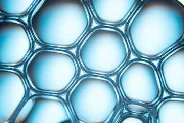 Abstract background and texture of blue bubbles