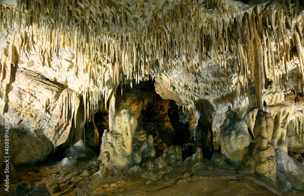 Raj Cave, Undergrounds in Poland, dripstone form, Jaskinia Raj   - obrazy, fototapety, plakaty 