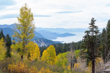 Sticker - High angle view of some landscape around Lake Tahoe area