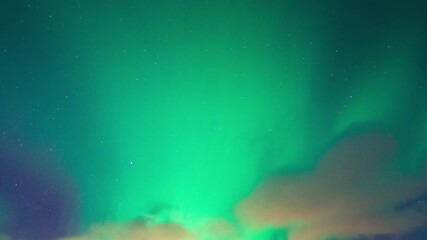 Wall Mural - time lapse northern lights or aurora borealis(polar lights) over lofoten island,norway.