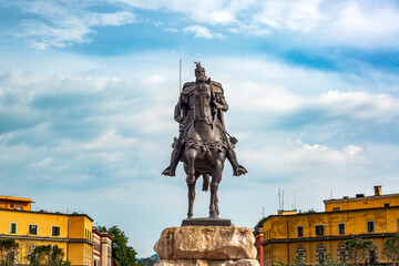 Canvas Print - Skanderbeg Statue in Tirana