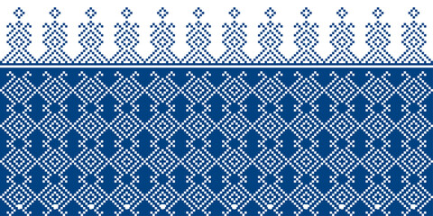 Seamless pattern repeating design with geometric shapes.