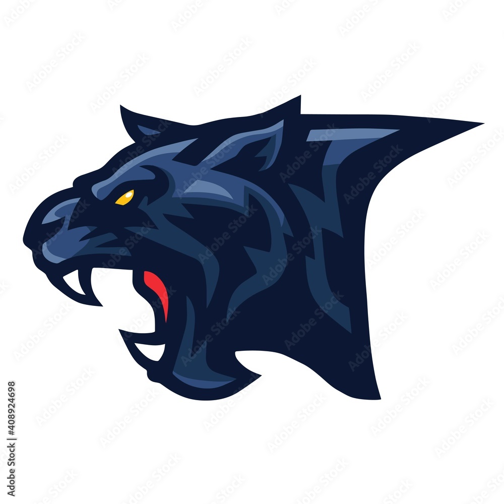 Black Panther Jaguar Head Logo Vector Sports Esports Mascot Stock Vector |  Adobe Stock, image size:1000x1000