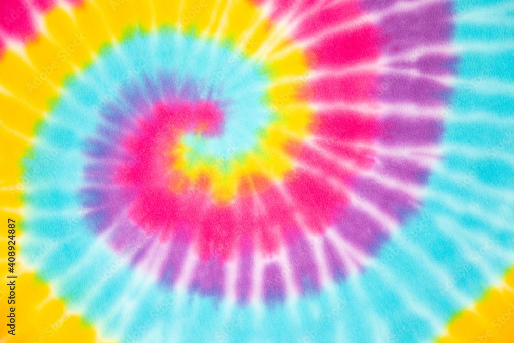 rainbow pastel tie dyed swirl seamless pattern. - obrazy, fototapety, plakaty 