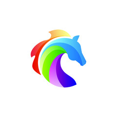 Wall Mural - horse logo gradient colorful style