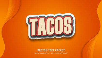 Wall Mural - tacos text effect in vintage style