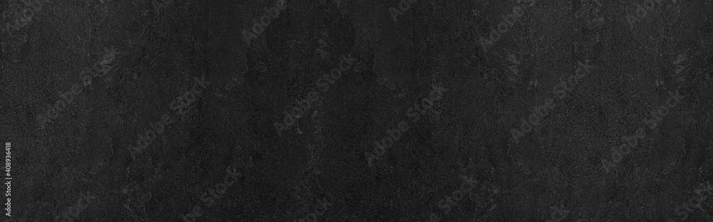 Panorama of Dark grey black slate background or texture. Black granite slabs background - obrazy, fototapety, plakaty 