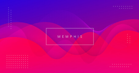Poster - Modern minimal background vector design. Futuristic gradient. Neon wave backdrop. Abstract illustration with fluid shapes..