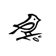 Sticker - cardinal ink dry brush black logo vector icon illustration