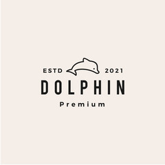 Poster - dolphin hipster vintage logo vector icon illustration