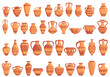 Amphora icons set. Cartoon set of amphora vector icons for web design