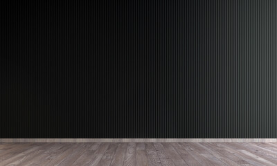 The mock up room interior design of empty living room and empty black wall pattern background, 3d rendering