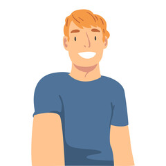 Poster - Friendly Guy Looking at Camera from Above Vector Illustration