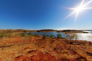 Lake Moondarra in Mount Isa QLD on a summer day