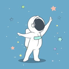 Wall Mural - astronaut stretches for the stars