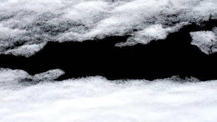 Canvas Print - snow isolated on black background. winter elements for design