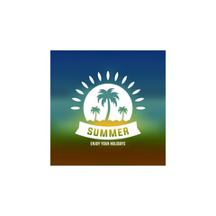 Wall Mural - Summer logo template vector illustration 