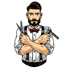 Trendy barber man