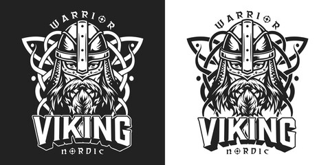 Wall Mural - viking vintage monochrome label