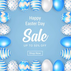 Wall Mural - happy easter day sale banner template graphic design