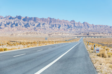 Wall Mural - wilderness road with qinghai landscape