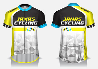 Jersey cycling template design uniform front and back view