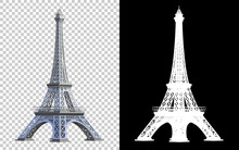 Eiffel Tower Isolated On Background With Mask. 3d Rendering - Illustration