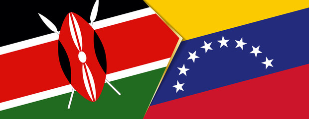 Kenya and Venezuela flags, two vector flags.