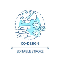 Wall Mural - co-design concept icon. co-production element idea thin line illustration. development process. coll