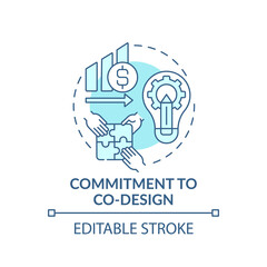 Wall Mural - commitment to co-design concept icon. condition for co-design idea thin line illustration. sharing d