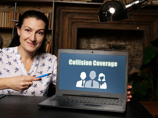 Wall Mural - Conceptual photo about Collision Coverage with written text on the laptop.