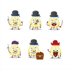 Wall Mural - Cartoon character of slash of yellow pear with various pirates emoticons