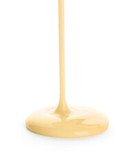 pouring condensed milk on white background