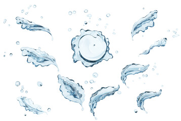 Splashing of water abstract background 3d rendering