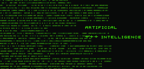 Aufkleber - Texture composed by a sequence of zero and one number. Abstract futuristic cyberspace with binary code, matrix background with digits.