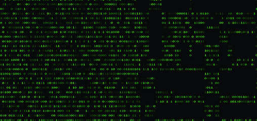 Aufkleber - Texture composed by a sequence of zero and one number. Abstract futuristic cyberspace with binary code, matrix background with digits.