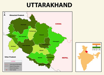 Canvas Print - Uttarakhand map