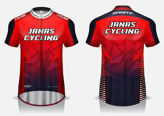 Wall Mural - Jersey cycling template design uniform front and back view