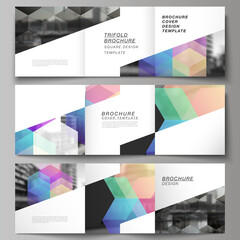 Wall Mural - vector layout of square format covers design templates with abstract shapes and colors for trifold b