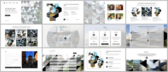 Wall Mural - vector templates for website design, presentations, portfolio. templates with triangles, triangular 