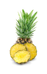 Wall Mural - Pineapple slices isolated on a white background