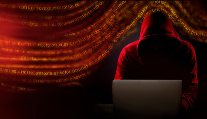 hooded hacker solar winds hack concept 