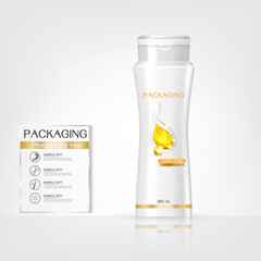 Packaging products Hair Care design, shampoo bottle templates on White background