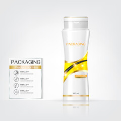 Packaging products Hair Care design, shampoo bottle templates on White background