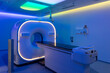 © Cavan Images - view of a scanner room bathed in blue light