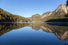 A Crystal Clear Morning By Lake Alpsee In Bavaria, Germany