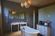 © Cavan Images - Designer bathroom with free standing bathtub and beautiful features
